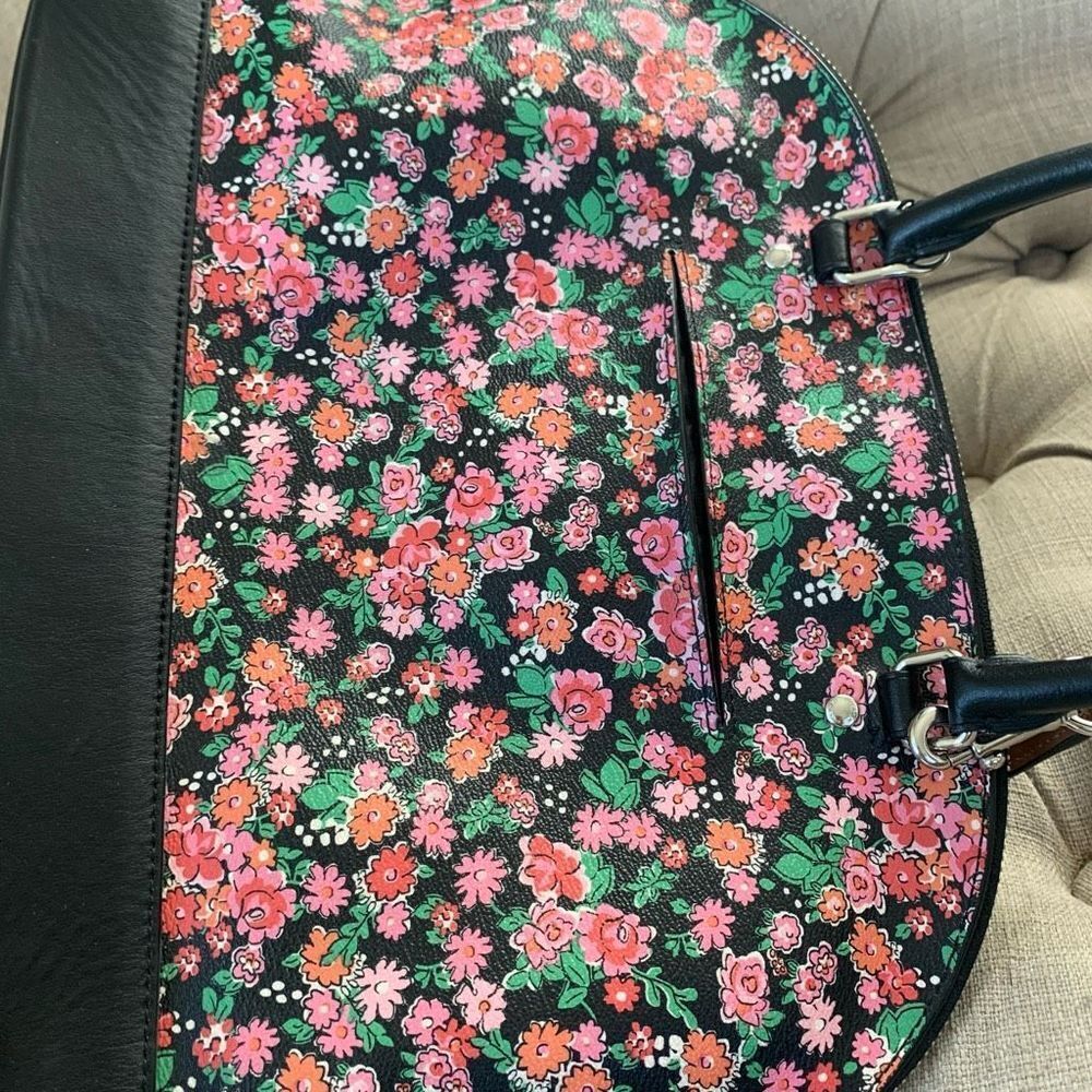 COACH sierra F57622 floral satchel bag set of two pink black large and medium - Picture 6 of 12